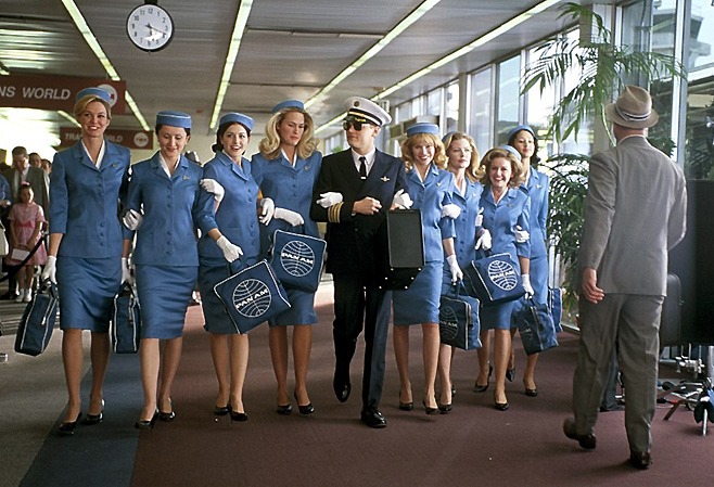 Amy Adams and Leonardo DiCaprio in Catch Me If You Can (2002).
